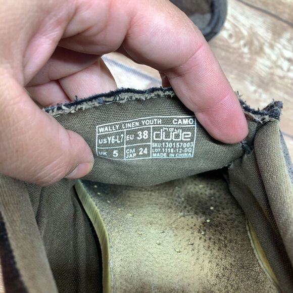 Hey Dude Wally Linen Youth Camo Size Y6 W7 EU 38 Camouflage Slip On - Picture 13 of 15